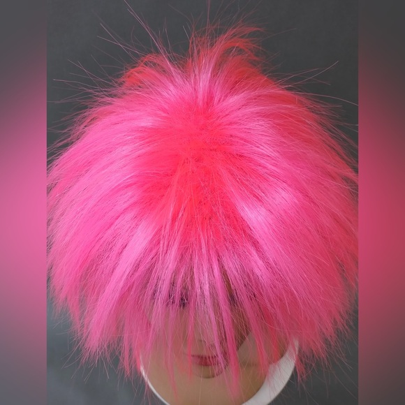 Hot Pink Long Spiky 80s Punk Mullet Rockstar Costume Wig main image 5
